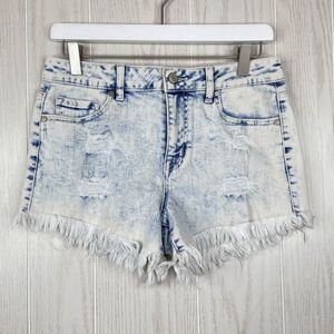 Altard State Frayed Hem Acid Wash Denim Distressed Shorts Womens Size 28